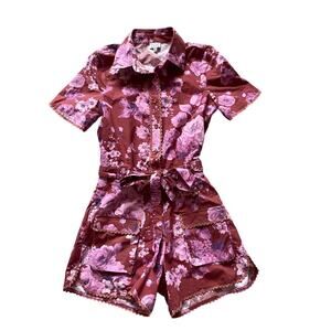 WKND WYFR Lavender Floral Future is so Bright Romper XS Feminine Derby Elegant